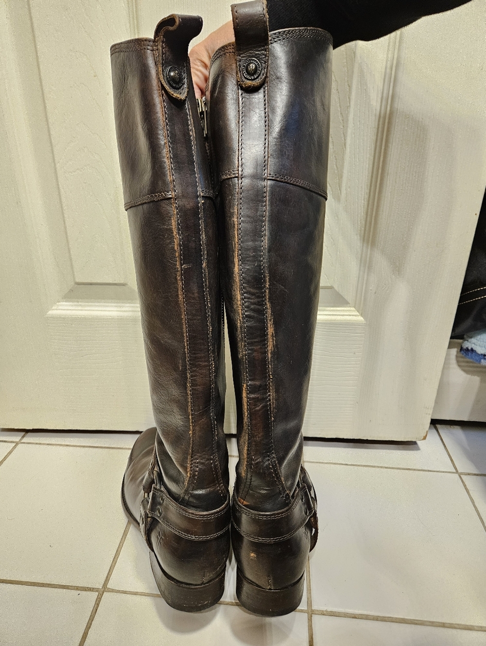 Frye melissa dark brown leather tall boots womens size 9 shoes - Picture 4 of 10